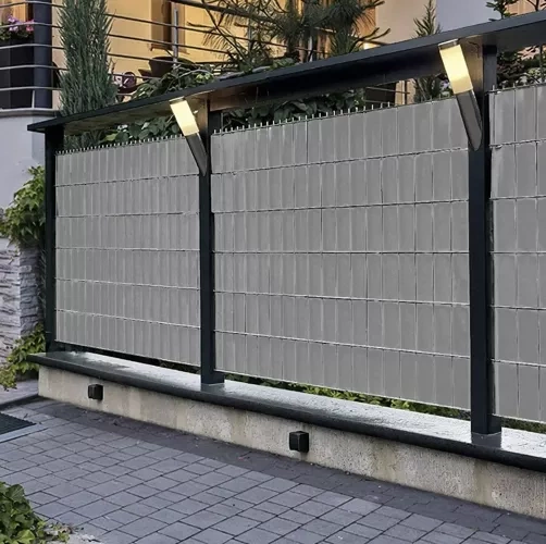 PVC Privacy Screen Strip for Balcony Terrace Garden Fence - 19cm x 35m and 450g/m², Grey