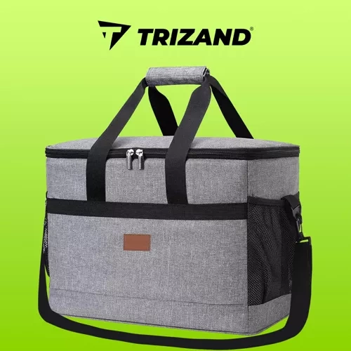 Trizand 23842 Insulated Cooler Bag for Picnic with Ice Packs, 20L, Grey