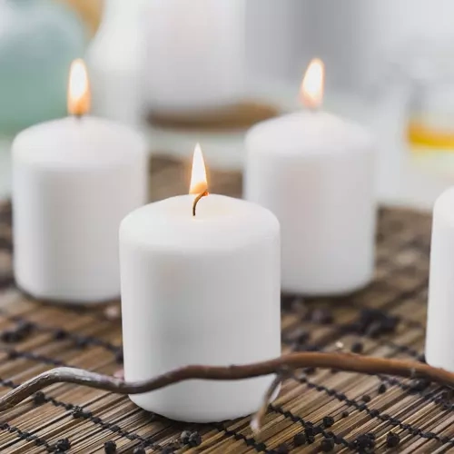 Iso Trade Pillar Candles, White, 10x5 cm, 8 pcs
