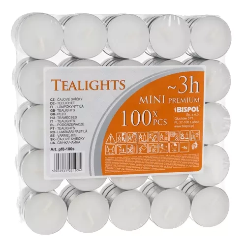 Iso Trade Tealight Candles 3h, Set of 100 pcs