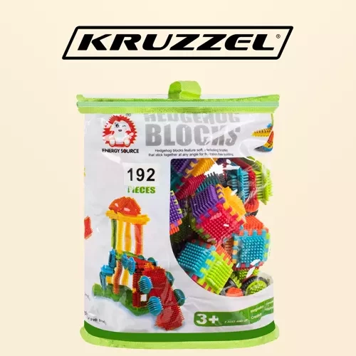 Kruzzel Hedgehog Bristle Blocks 192-Piece Building Toy Set 20376
