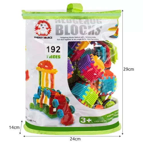 Kruzzel Hedgehog Bristle Blocks 192-Piece Building Toy Set 20376