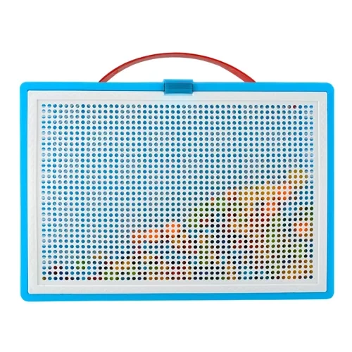 Button Art Mosaic Puzzle for Kids with 296 Mushroom Pegs and Case