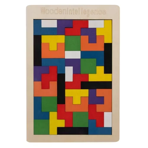 Kruzzel 00022667 Wooden Logic Puzzle for Kids, Multicolor