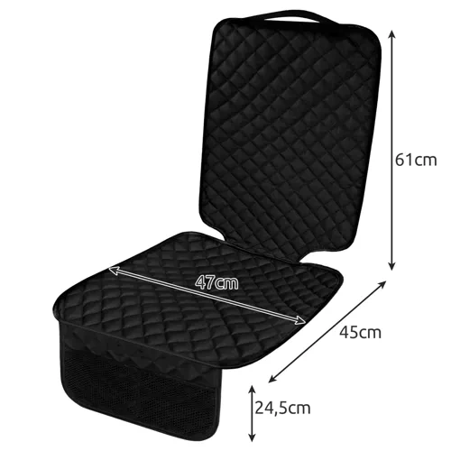 Quilted Car Seat Protector Mat with Organizer Pockets 24574