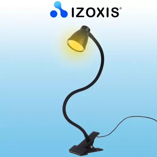 Izoxis 00019454 galda lampa ar klipsi un pamatni, melna
