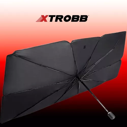 Xtrobb 00023771 Car Windshield Sunshade Umbrella, 132x76 cm, Black/Silver