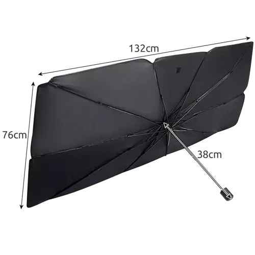 Xtrobb 00023771 Car Windshield Sunshade Umbrella, 132x76 cm, Black/Silver