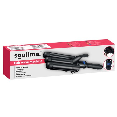Тройная плойка для волос Soulima 00019389, черный