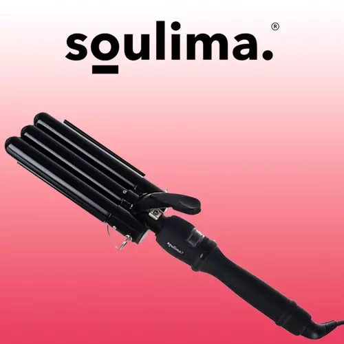 Тройная плойка для волос Soulima 00019389, черный