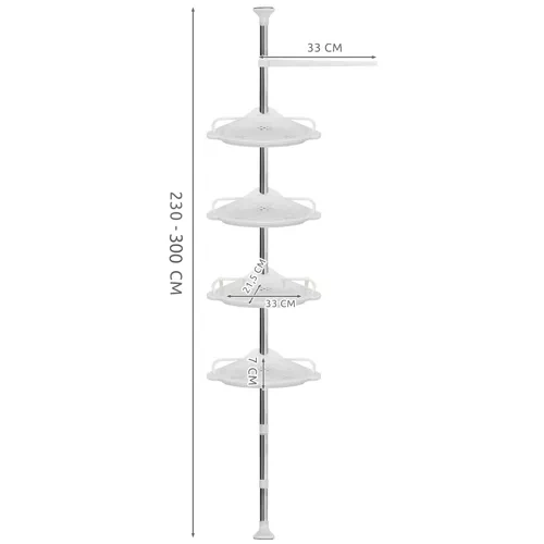 Ruhhy 23369 Telescopic Corner Shower Caddy 230-300 cm