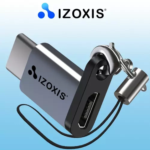Izoxis USB-C to Micro USB 2.0 Adapter with Lanyard
