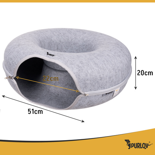 Purlov Cat Bed Tunnel, Grey