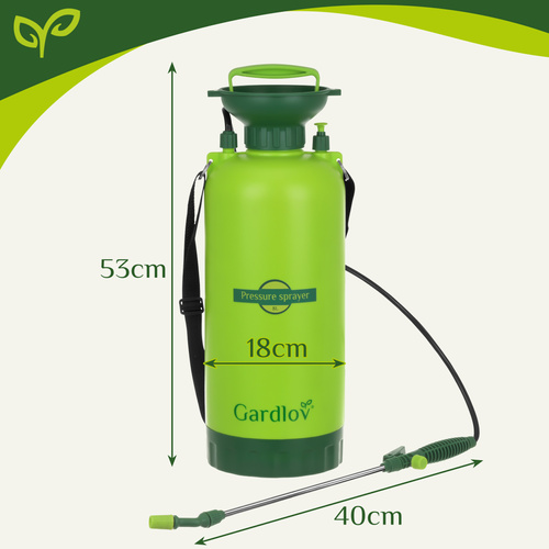 Rokas spiediena dārza smidzinātājs 8L ar plecu siksnu Gardlov 25430