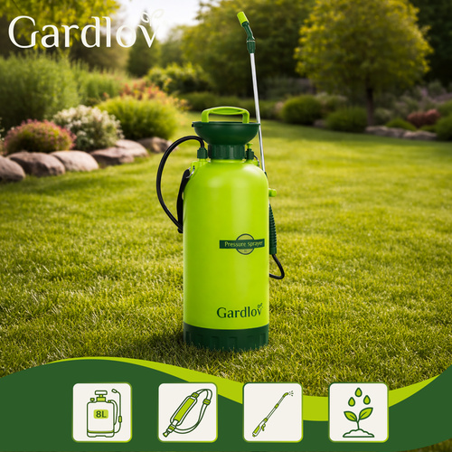 Rokas spiediena dārza smidzinātājs 8L ar plecu siksnu Gardlov 25430