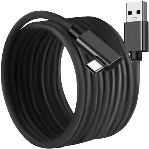 Izoxis 19911 Right Angle USB C to USB A Cable 5m Nylon Braided Data Cord