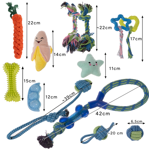 Purlov 16-in-1 Dog Toy Set, Multicolored