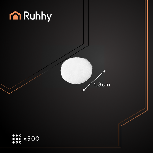 Самоклеящиеся липучки-кружочки Ruhhy 25884, 18 мм, 500 шт., белые