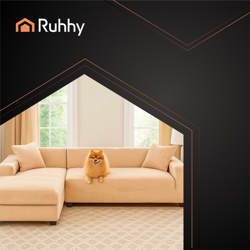 Ruhhy 00026184 Elastic Sofa Cover 190-230 cm, Beige