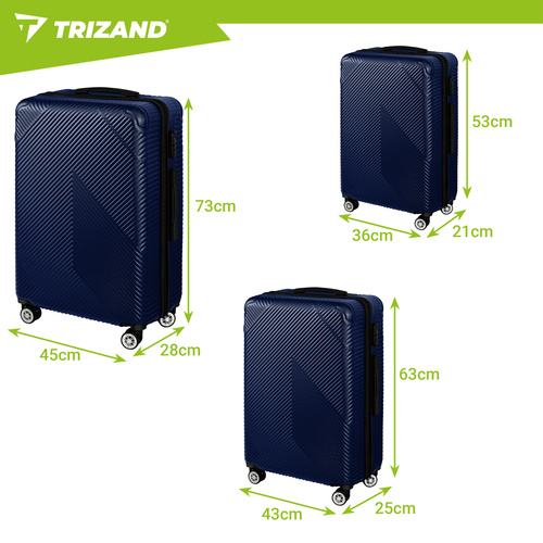 Trizand 00026664 3-in-1 Luggage Set, Navy Blue