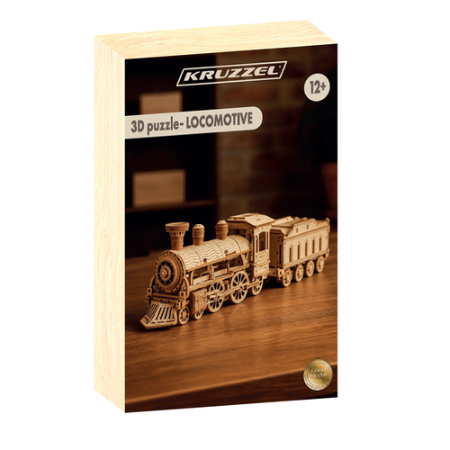 Kruzzel 3D Puzzle Steam Locomotive with Tender, 282 Pieces