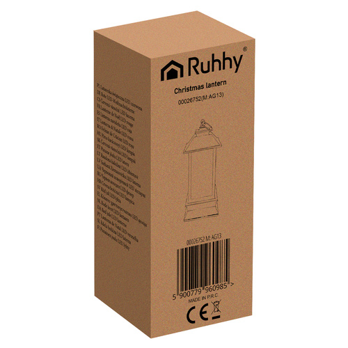 Christmas LED Lantern with Flameless Candle Ruhhy 26752, Red (1)