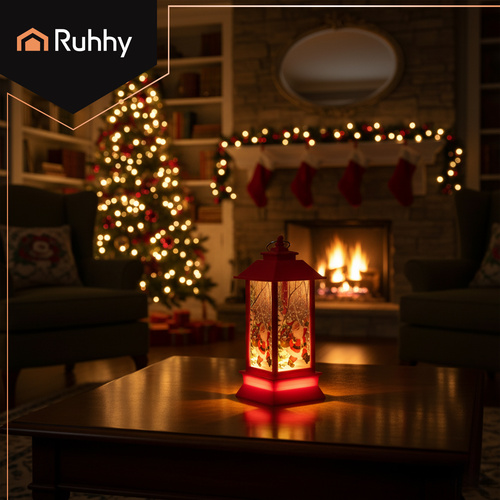 Christmas LED Lantern with Flameless Candle Ruhhy 26752, Red (3)