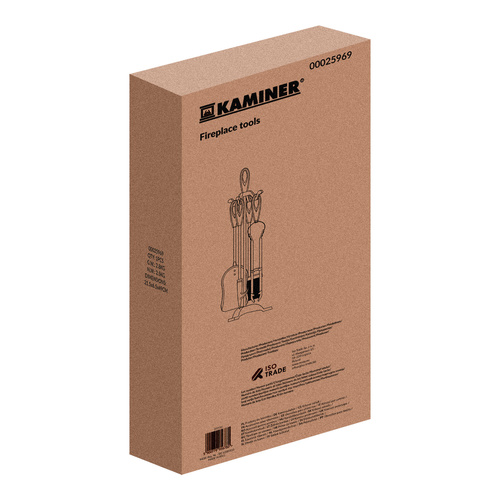 Kaminer 25969 Vintage 5-Piece Fireplace Tool Set with Stand, Black (0)