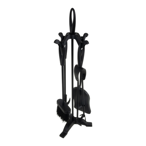Kaminer 25969 Vintage 5-Piece Fireplace Tool Set with Stand, Black (2)
