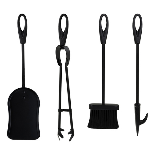 Kaminer 25969 Vintage 5-Piece Fireplace Tool Set with Stand, Black (3)