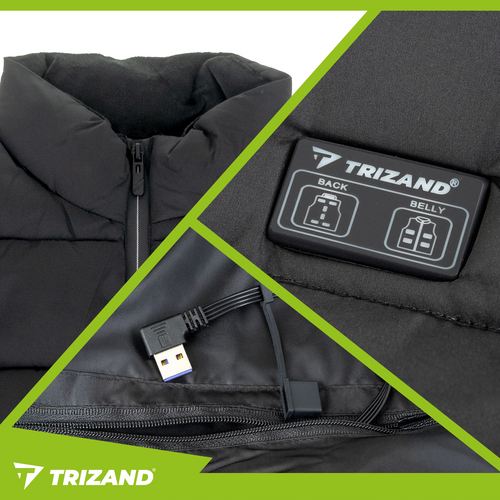 Trizand 26541 USB Heated Vest with 11 Heating Zones, Size L