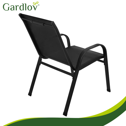 Gardlov Outdoor Garden Chair Set 4 Pcs, Black (2)