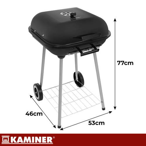 Charcoal Garden Grill with Lid Kaminer 53x77x46cm, black (0)