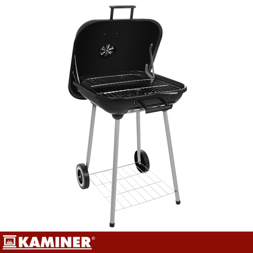 Charcoal Garden Grill with Lid Kaminer 53x77x46cm, black (3)