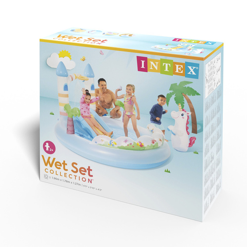 Intex Unicorn Castle Water Play Center with Slide 196x178x127cm 56148NP