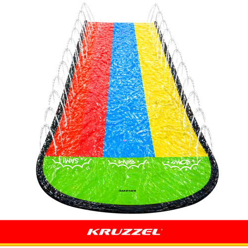 Kruzzel Triple Water Slide with Fountain 480 cm 3 Boards, multicolor