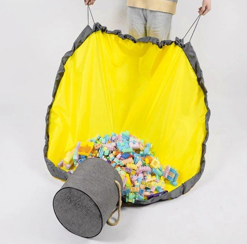 Kruzzel Basket for Toys with a Built-in Rug 135 cm, Gray