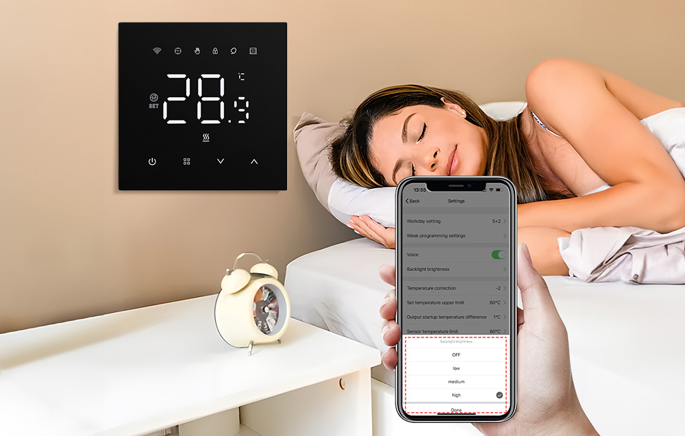 Smart thermostat Avatto WT410-BH-3A-B Gas Boiler 3A WiFi (2)