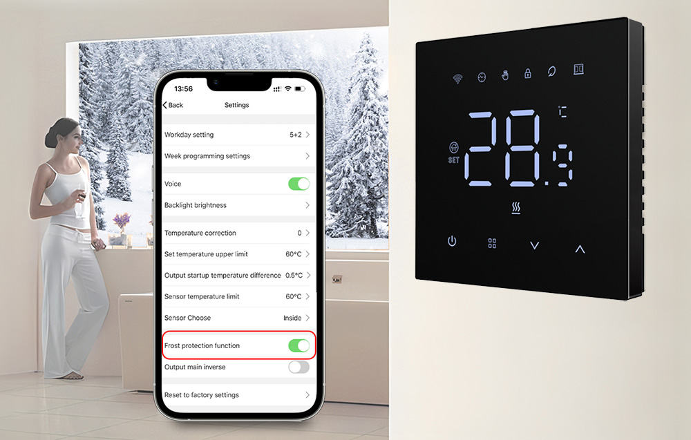 Smart thermostat Avatto WT410-BH-3A-B Gas Boiler 3A WiFi (3)