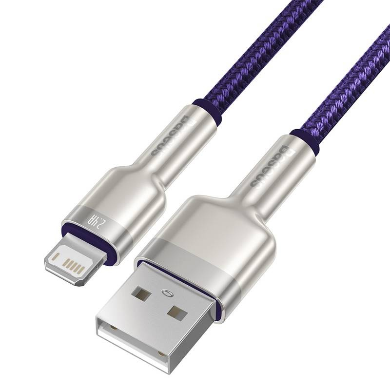 USB to Lightning Cable Baseus Cafule 2.4A 1m Purple