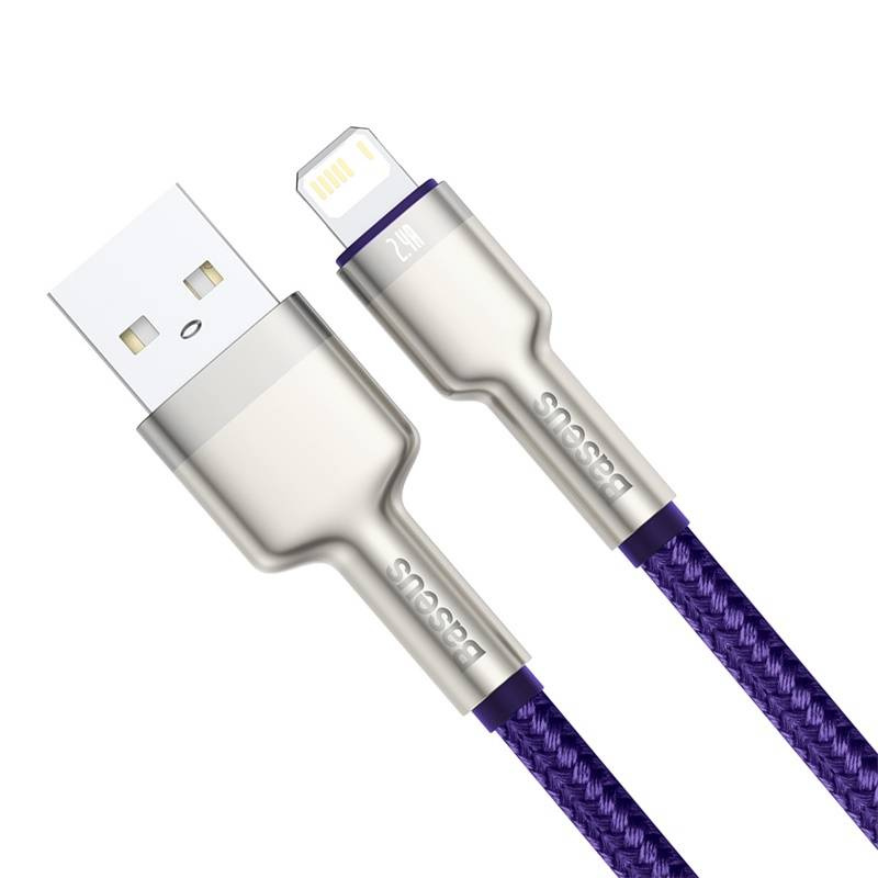 USB to Lightning Cable Baseus Cafule 2.4A 1m Purple