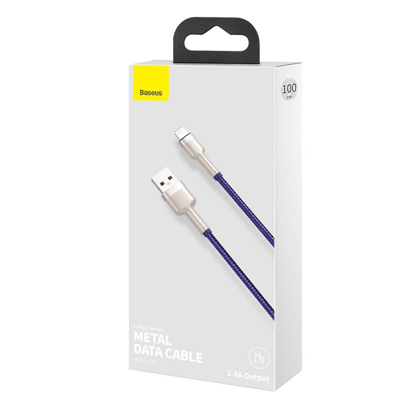 USB to Lightning Cable Baseus Cafule 2.4A 1m Purple