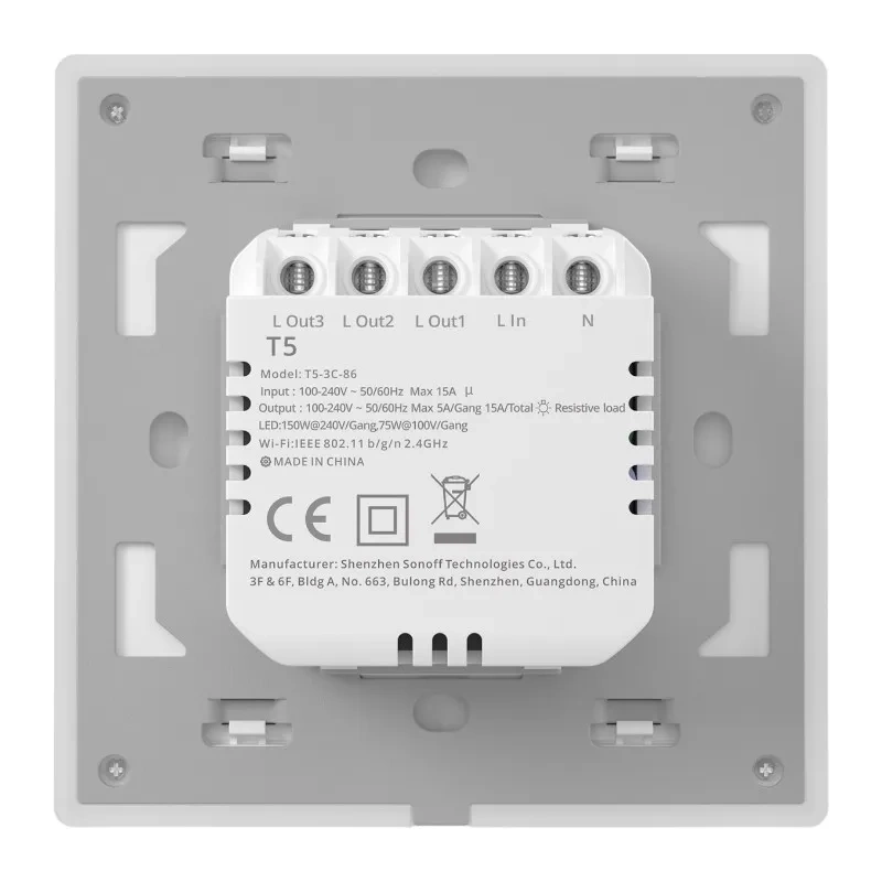 Smart WiFi Touch Wall Switch Sonoff TX T5 3C 3-Channel