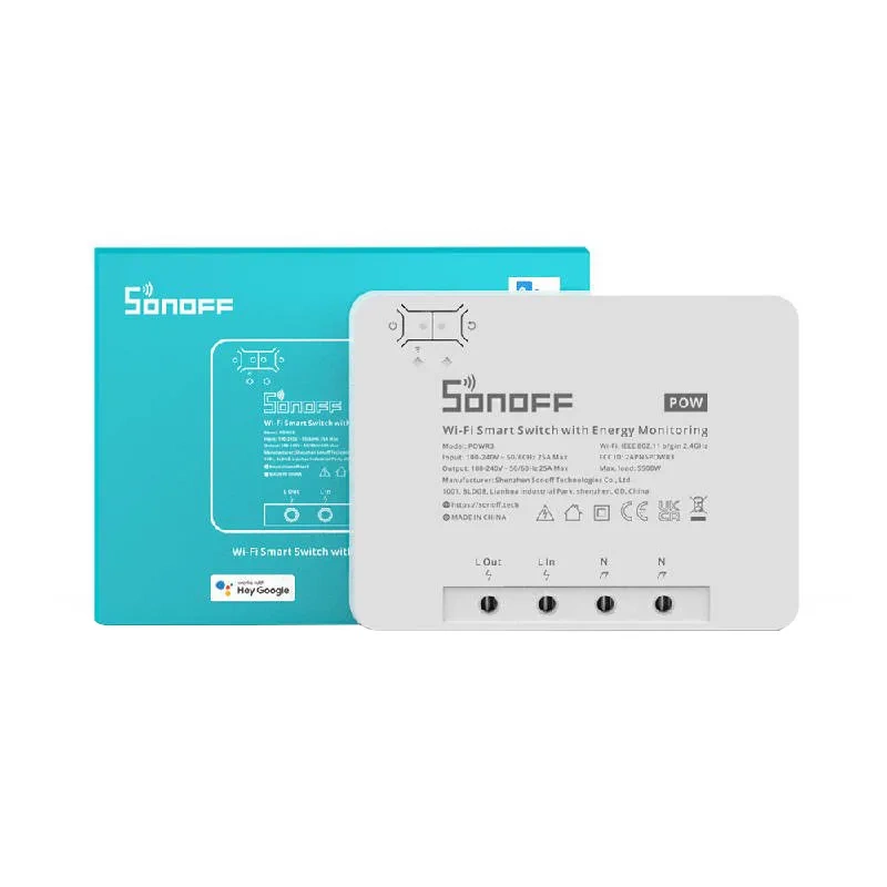 SONOFF PowR3 Smart Wi-Fi High-Power Switch with Energy Monitoring, 25A 5500W