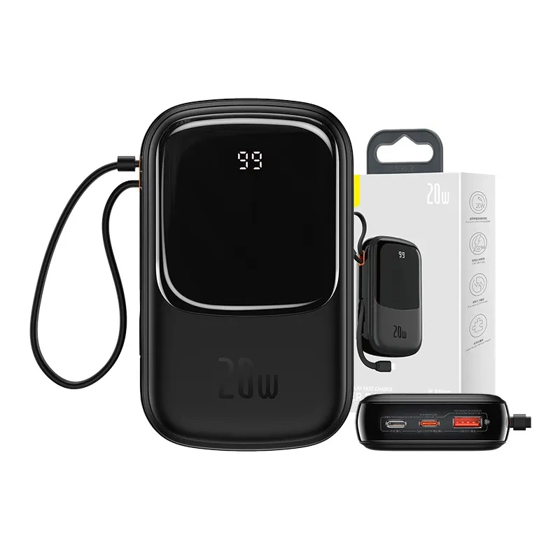 Baseus Qpow PRO Powerbank 20000mAh 20W with Lightning Cable Black