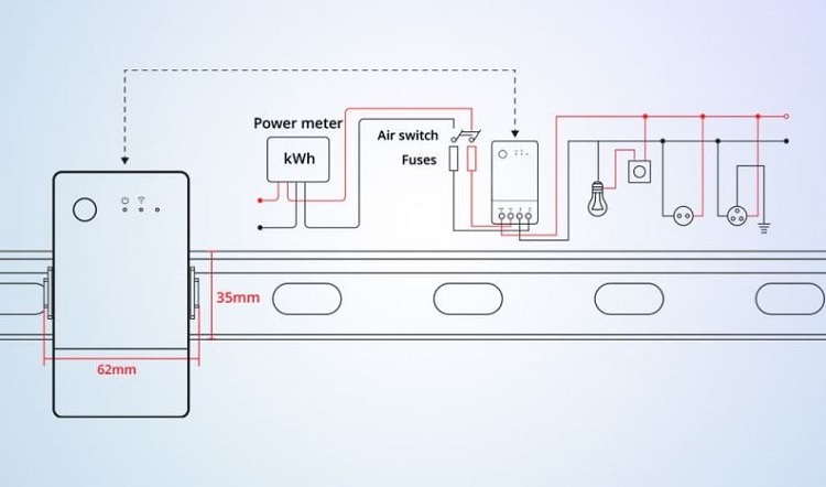 Sonoff POWR316 viedais Wi-Fi relejs ar enerģijas patēriņa mērītāju