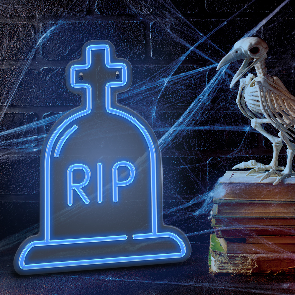 LED Neon Sign RIP Spooky Halloween Decor Forever Light FPNE16, blue (0)