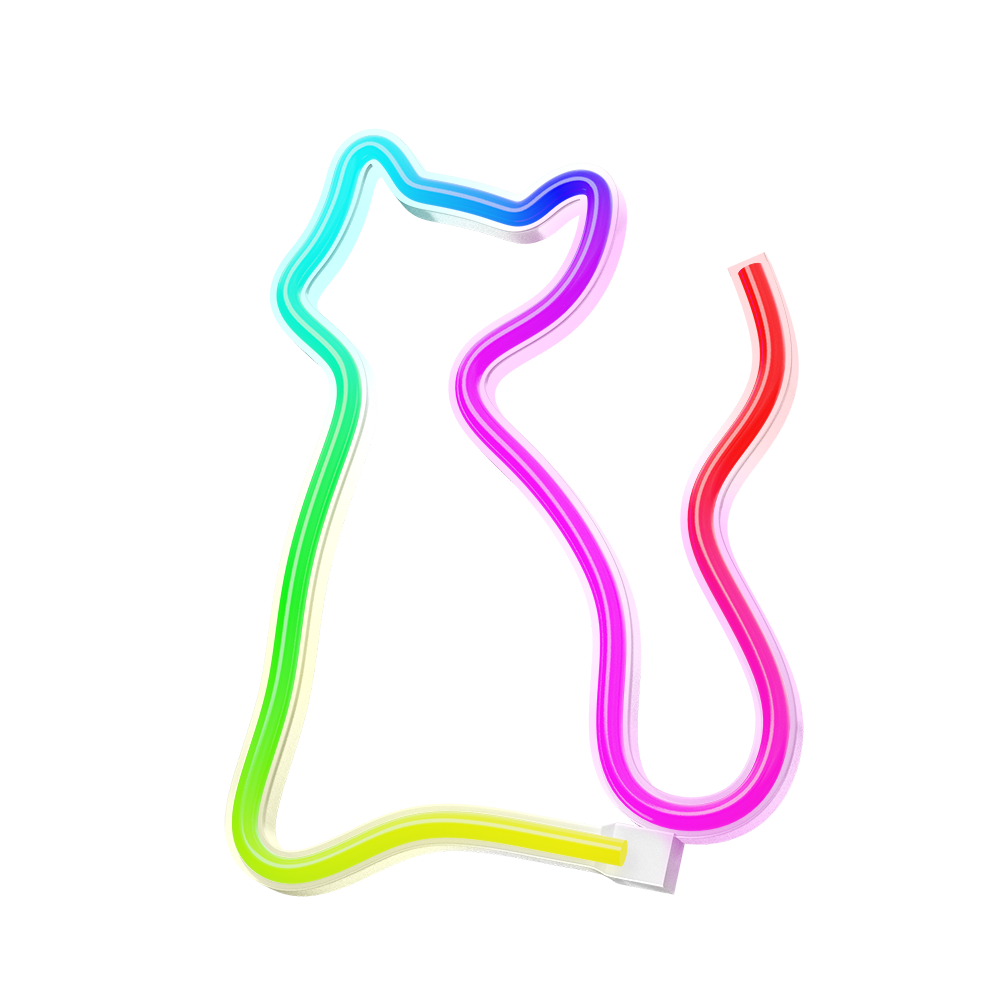 RGB неоновый светильник Кот FLRN03 с пультом Forever Light