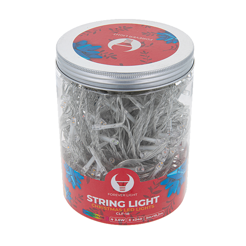 Forever Light CLF-18 Christmas String Lights 63ft 240LED, Multicolor