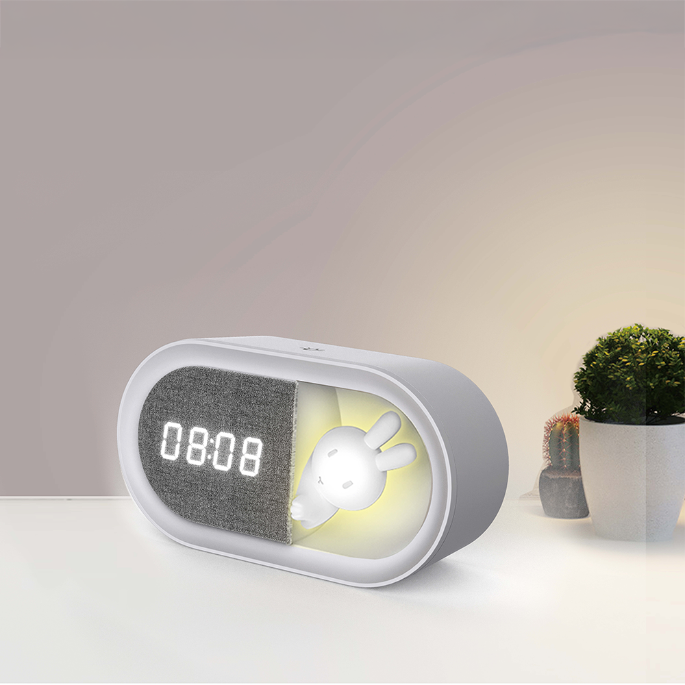 Детский будильник-ночник Зайчик PURE FNL-05 INGRID Forever Light, белый